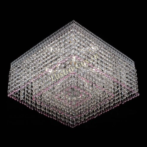 Люстра Квадрат Венеция №5 розовая в Магнитогорске Гусь Хрустальный