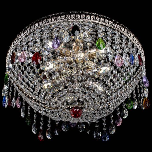 Люстра Лацио №5 журавлик разноцветная в Магнитогорске Гусь Хрустальный