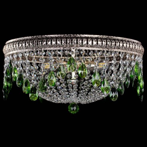 Люстра Лацио №5 журавлик зеленая в Магнитогорске Гусь Хрустальный