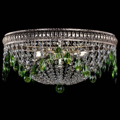 Люстра Лацио №5 журавлик зеленая в Магнитогорске Гусь Хрустальный