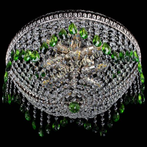 Люстра Лацио №5 журавлик зеленая в Магнитогорске Гусь Хрустальный