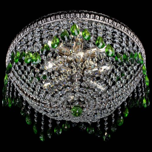 Люстра Лацио №5 журавлик зеленая в Магнитогорске Гусь Хрустальный