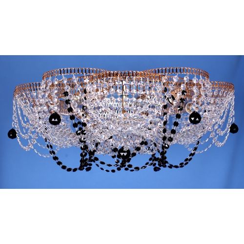 Люстра Лотос Ольга цветная в Магнитогорске Гусь Хрустальный