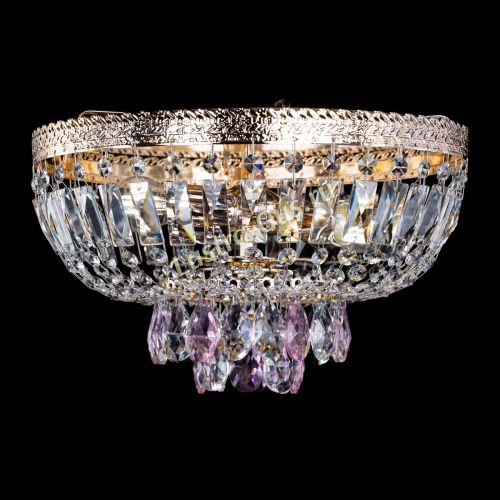 Люстра Милан Астра №3 розовая в Магнитогорске Гусь Хрустальный