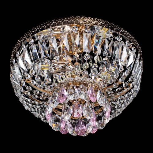 Люстра Милан Астра №3 розовая в Магнитогорске Гусь Хрустальный