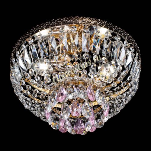 Люстра Милан Астра №3 розовая в Магнитогорске Гусь Хрустальный