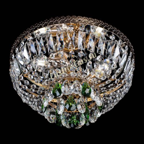 Люстра Милан Астра №3 зеленая в Магнитогорске Гусь Хрустальный