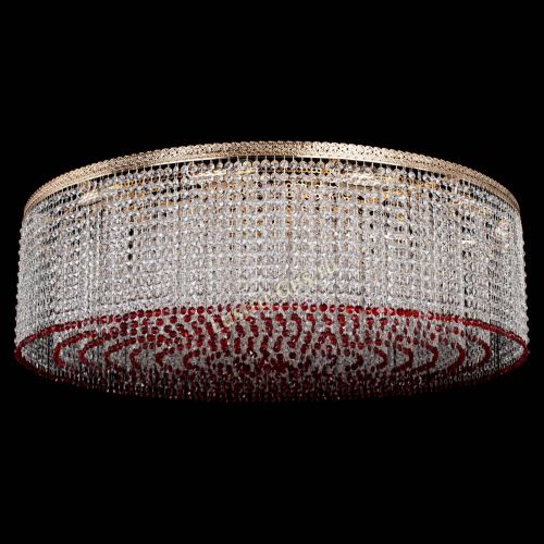 Люстра Милан капель №12 красная в Магнитогорске Гусь Хрустальный