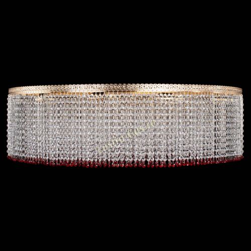 Люстра Милан капель №12 красная в Магнитогорске Гусь Хрустальный