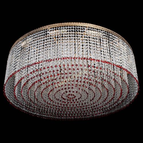 Люстра Милан капель №12 красная в Магнитогорске Гусь Хрустальный