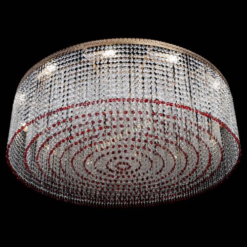 Люстра Милан капель №12 красная в Магнитогорске Гусь Хрустальный