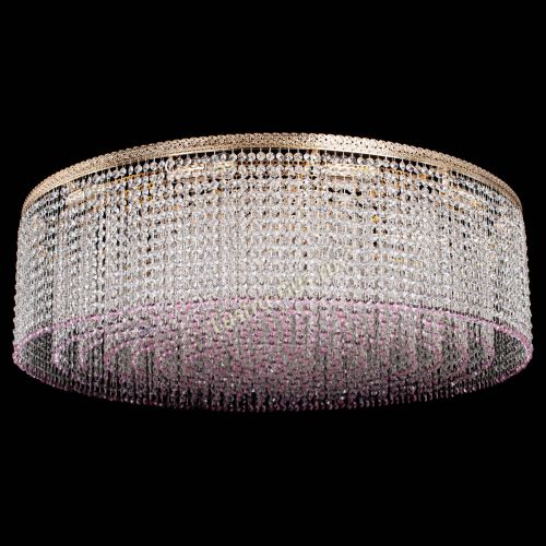 Люстра Милан капель №12 розовая в Магнитогорске Гусь Хрустальный