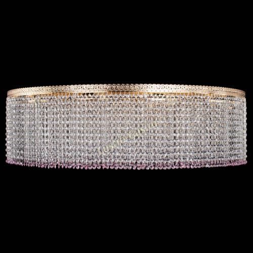 Люстра Милан капель №12 розовая в Магнитогорске Гусь Хрустальный