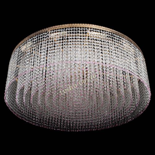 Люстра Милан капель №12 розовая в Магнитогорске Гусь Хрустальный