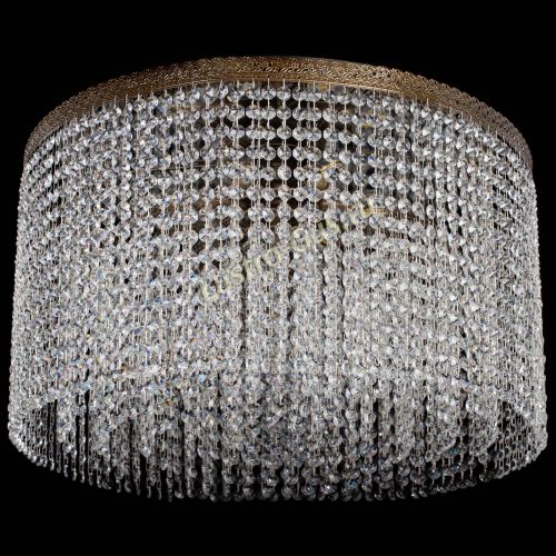 Люстра Милан капель оптикон под бронзу с зеркалом в Магнитогорске Гусь Хрустальный