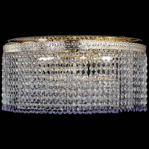 Люстра Милан капель оптикон Фиолетовая в Магнитогорске Гусь Хрустальный