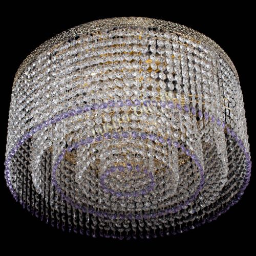 Люстра Милан капель оптикон Фиолетовая в Магнитогорске Гусь Хрустальный