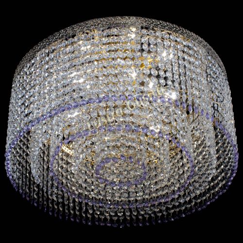 Люстра Милан капель оптикон Фиолетовая в Магнитогорске Гусь Хрустальный