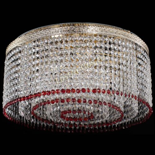 Люстра Милан капель оптикон Красная в Магнитогорске Гусь Хрустальный