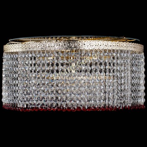 Люстра Милан капель оптикон Красная в Магнитогорске Гусь Хрустальный