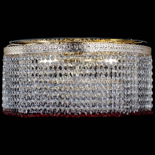 Люстра Милан капель оптикон Красная в Магнитогорске Гусь Хрустальный