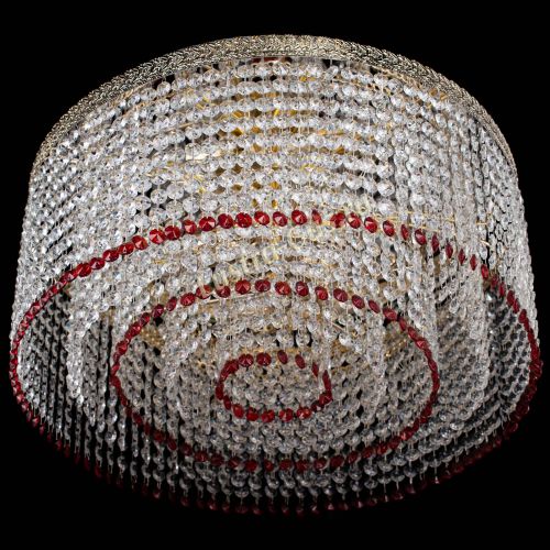 Люстра Милан капель оптикон Красная в Магнитогорске Гусь Хрустальный