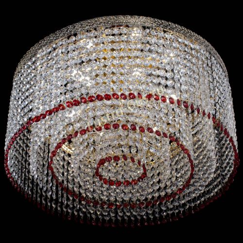 Люстра Милан капель оптикон Красная в Магнитогорске Гусь Хрустальный