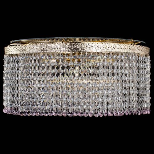 Люстра Милан капель оптикон Розовая в Магнитогорске Гусь Хрустальный