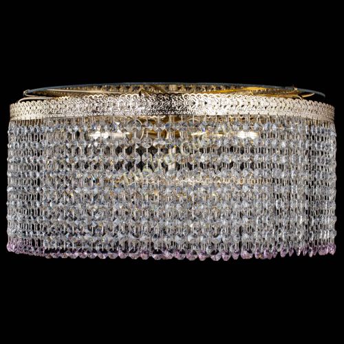 Люстра Милан капель оптикон Розовая в Магнитогорске Гусь Хрустальный