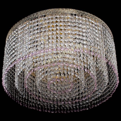 Люстра Милан капель оптикон Розовая в Магнитогорске Гусь Хрустальный