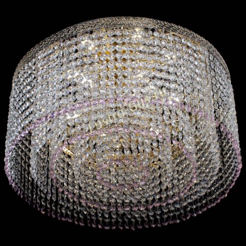 Люстра Милан капель оптикон Розовая в Магнитогорске Гусь Хрустальный