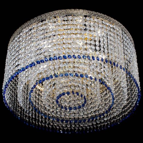 Люстра Милан капель оптикон Синяя в Магнитогорске Гусь Хрустальный