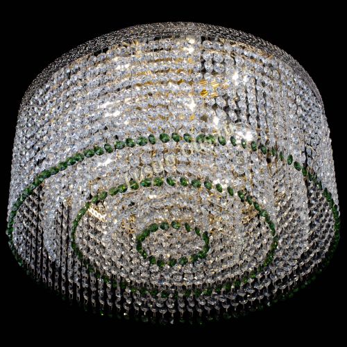 Люстра Милан капель оптикон Зеленая в Магнитогорске Гусь Хрустальный