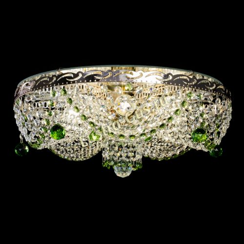 Люстра Виктория зеленая в Магнитогорске Гусь Хрустальный