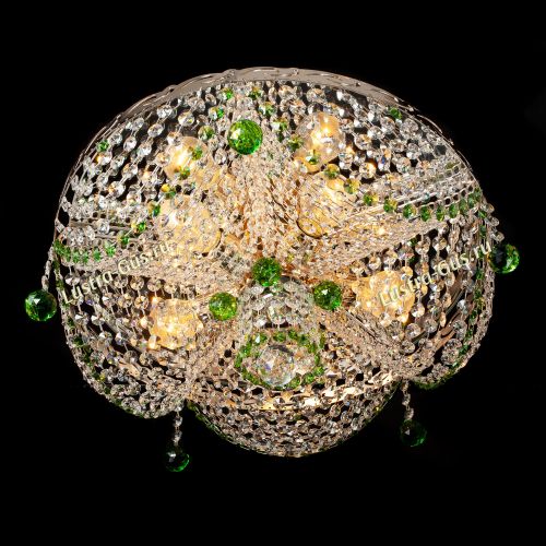 Люстра Виктория зеленая в Магнитогорске Гусь Хрустальный