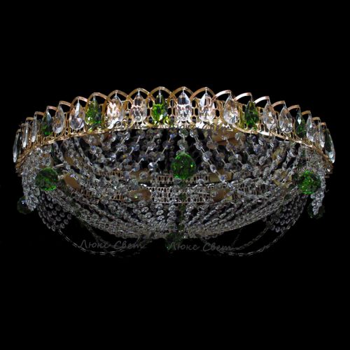 Люстра Водоворот роза зеленая в Магнитогорске Гусь Хрустальный