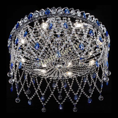 Люстра Паутинка синяя в Магнитогорске Гусь Хрустальный