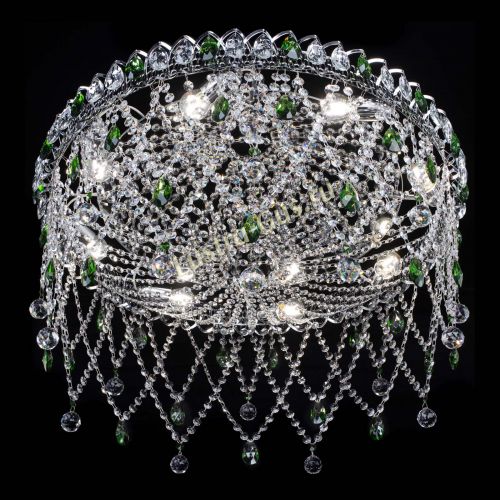 Люстра Паутинка зеленая в Магнитогорске Гусь Хрустальный