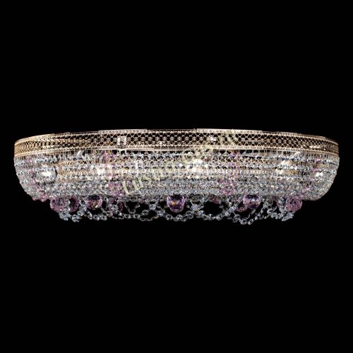 Люстра Снежинка Венеция №10 розовая в Магнитогорске Гусь Хрустальный