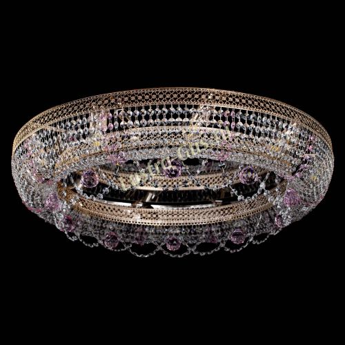 Люстра Снежинка Венеция №10 розовая в Магнитогорске Гусь Хрустальный