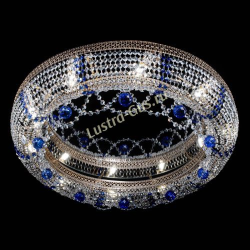 Люстра Снежинка Венеция №10 синяя в Магнитогорске Гусь Хрустальный