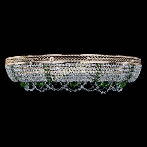 Люстра Снежинка Венеция №10 зеленая в Магнитогорске Гусь Хрустальный