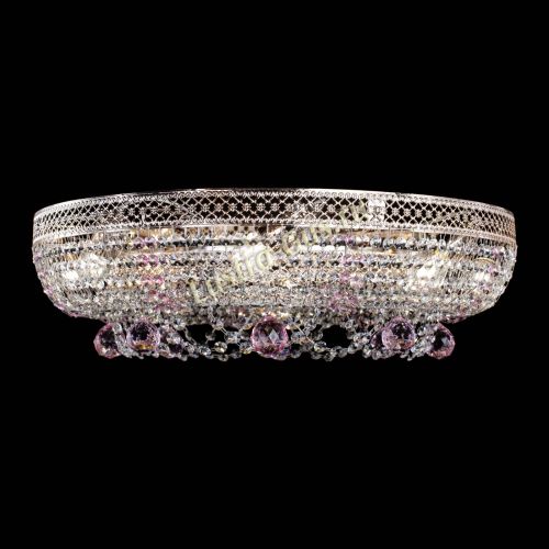 Люстра Снежинка Венеция №8 розовая в Магнитогорске Гусь Хрустальный