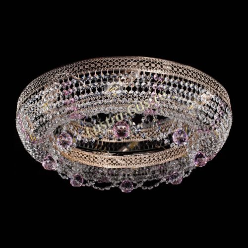 Люстра Снежинка Венеция №8 розовая в Магнитогорске Гусь Хрустальный