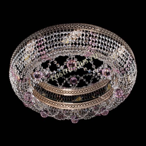 Люстра Снежинка Венеция №8 розовая в Магнитогорске Гусь Хрустальный