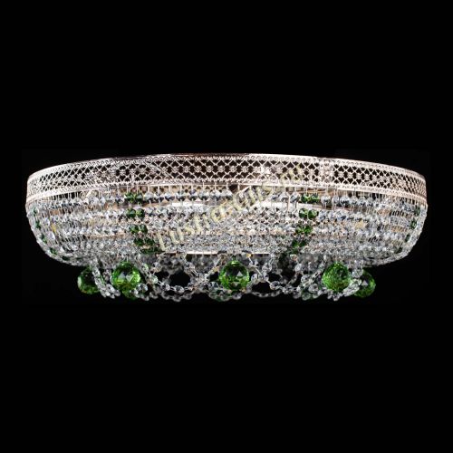 Люстра Снежинка Венеция №8 зеленая в Магнитогорске Гусь Хрустальный