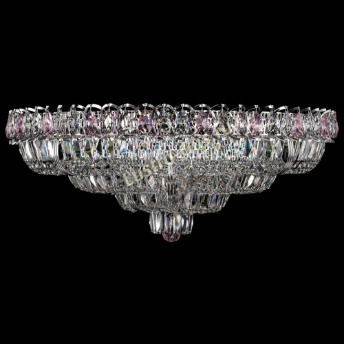 Люстра Тройное Кольцо пластинка розовая в Магнитогорске Гусь Хрустальный