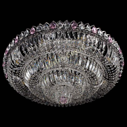 Люстра Тройное Кольцо пластинка розовая в Магнитогорске Гусь Хрустальный