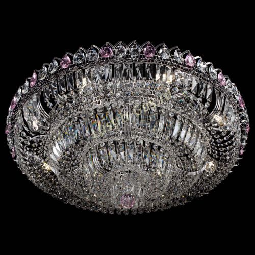 Люстра Тройное Кольцо пластинка розовая в Магнитогорске Гусь Хрустальный