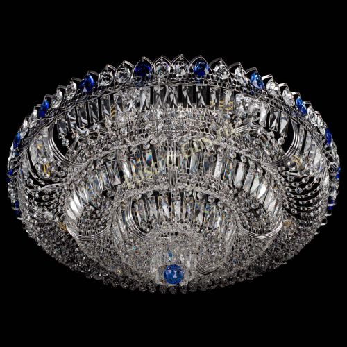 Люстра Тройное Кольцо пластинка синяя в Магнитогорске Гусь Хрустальный